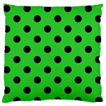Polka Dots - Black on Lime Green Standard Flano Cushion Case (Two Sides)