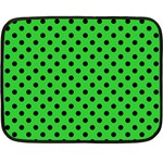 Polka Dots - Black on Lime Green Double Sided Fleece Blanket (Mini)