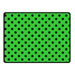 Polka Dots - Black on Lime Green Fleece Blanket (Small) (One Side)