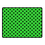 Polka Dots - Black on Lime Green Double Sided Fleece Blanket (Small) (Two Sides)