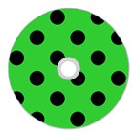 Polka Dots - Black on Lime Green CD Wall Clock