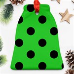 Polka Dots - Black on Lime Green Ornament (Bell)