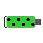 Polka Dots - Black on Lime Green Portable USB Flash (Two Sides)