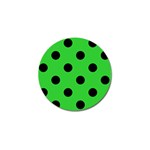 Polka Dots - Black on Lime Green Golf Ball Marker