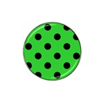 Polka Dots - Black on Lime Green Hat Clip Ball Marker (4 pack)
