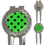 Polka Dots - Black on Lime Green 3-in-1 Golf Divot