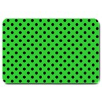 Polka Dots - Black on Lime Green Large Doormat