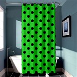 Polka Dots - Black on Lime Green Shower Curtain 36  x 72  (Stall)