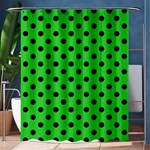 Polka Dots - Black on Lime Green Shower Curtain 60  x 72  (Medium)