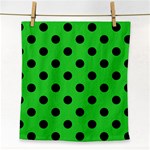 Polka Dots - Black on Lime Green Face Towel
