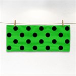 Polka Dots - Black on Lime Green Hand Towel