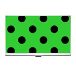 Polka Dots - Black on Lime Green Business Card Holder