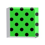 Polka Dots - Black on Lime Green 4 x 4  Acrylic Photo Block