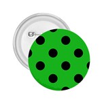 Polka Dots - Black on Lime Green 2.25  Button