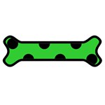 Polka Dots - Black on Lime Green Magnet (Dog Bone)