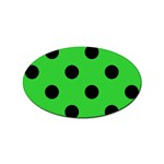 Polka Dots - Black on Lime Green Sticker (Oval)