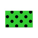 Polka Dots - Black on Lime Green Sticker Rectangular (100 pack)