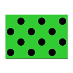 Polka Dots - Black on Lime Green Sticker A4 (10 pack)