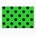 Polka Dots - Black on Lime Green Postcards 5  x 7  (Pkg of 10)