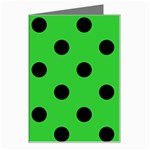 Polka Dots - Black on Lime Green Greeting Card