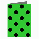 Polka Dots - Black on Lime Green Greeting Cards (Pkg of 8)