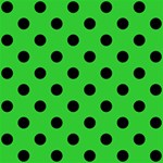 Polka Dots - Black on Lime Green ScrapBook Page 8  x 8 