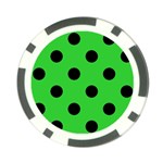 Polka Dots - Black on Lime Green Poker Chip Card Guard (10 pack)