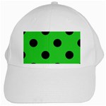 Polka Dots - Black on Lime Green Black Cap