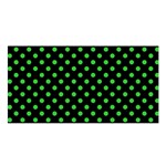 Polka Dots - Lime Green on Black Satin Shawl