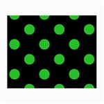 Polka Dots - Lime Green on Black Small Glasses Cloth