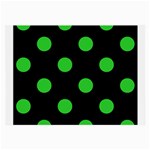 Polka Dots - Lime Green on Black Large Glasses Cloth