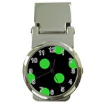 Polka Dots - Lime Green on Black Money Clip Watch