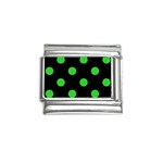 Polka Dots - Lime Green on Black Italian Charm (9mm)