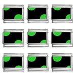 Polka Dots - Lime Green on Black 9mm Italian Charm (9 pack)