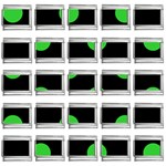 Polka Dots - Lime Green on Black 9mm Italian Charm (25 pack)