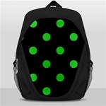 Polka Dots - Lime Green on Black Backpack Bag