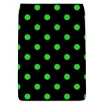 Polka Dots - Lime Green on Black Removable Flap Cover (L)