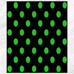 Polka Dots - Lime Green on Black Canvas 8  x 10 