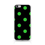 Polka Dots - Lime Green on Black Apple iPhone 6/6S Silicone Case (Transparent)