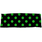 Polka Dots - Lime Green on Black Body Pillow Case (Dakimakura) (One Side)