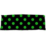 Polka Dots - Lime Green on Black Body Pillow Case Dakimakura (Two Sides)
