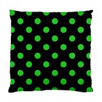 Polka Dots - Lime Green on Black Standard Cushion Case (One Side)