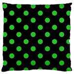 Polka Dots - Lime Green on Black Standard Flano Cushion Case (Two Sides)
