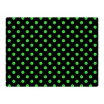 Polka Dots - Lime Green on Black Double Sided Flano Blanket (Mini)