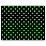 Polka Dots - Lime Green on Black Double Sided Flano Blanket (Medium)