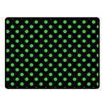 Polka Dots - Lime Green on Black Fleece Blanket (Small) (One Side)