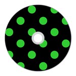 Polka Dots - Lime Green on Black CD Wall Clock