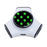 Polka Dots - Lime Green on Black Portable USB Hub (One Side)
