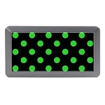Polka Dots - Lime Green on Black Memory Card Reader (Mini)