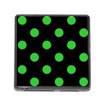 Polka Dots - Lime Green on Black Memory Card Reader (Square)